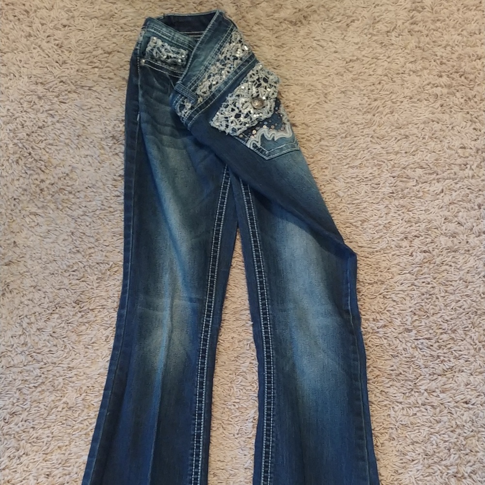 Bedazzled butt jeans